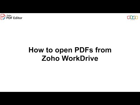 How to open PDFs from Zoho WorkDrive