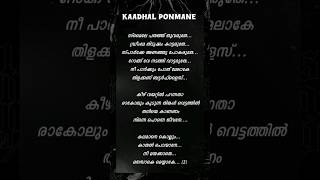 Kaadhal Ponmaan|#lyrics #latestmalayalamsong #nightriders #vishnuvijay #mathewthomas #shorts