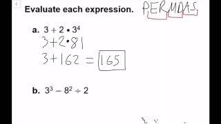 Exponent Basics and Order of Operations (8.1 Big Ideas Math - 8th Grade)