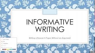 Lecture: Informative Writing