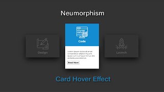 Card Hover Effect With Pure CSS | CSS Effects | Card Hover UI Design | Neumorphism Card Design