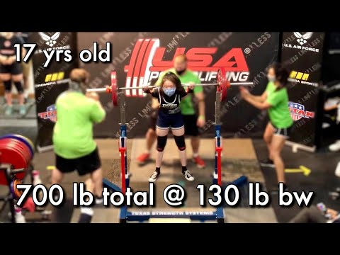 2020 USAPL Stars and Stripes Open Powerlifting meet | 17 years old 130 bw