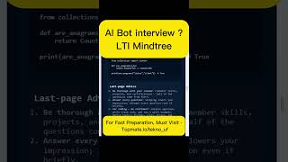 AI bot interview Today 😲 #LTI #Mindtree  #oncampus
