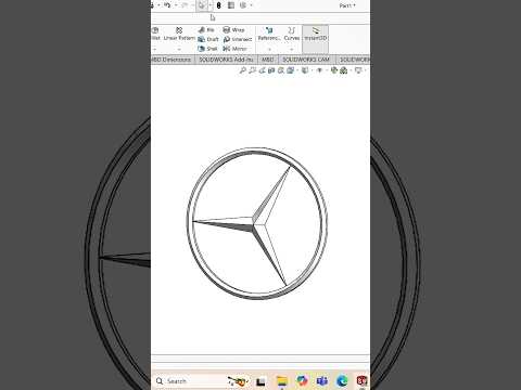 MERCEDES CAR LOGO 🔥 #ytshorts #shortsfeed #shortvideo #shorts #solidworks #solidcadinnovators #cad