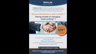 Are you left behind or in doubt? Having trouble in managing "quiet quitting"? - Hire Remote Resource