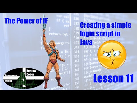 Lesson 11 The Power of IF - Building a simple login script using IF in Java using IntelliJ Idea
