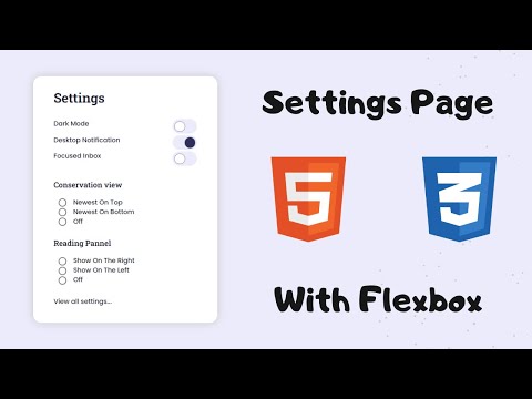 How To Make Modern Settings Page with Html & Css | Flexbox no Js