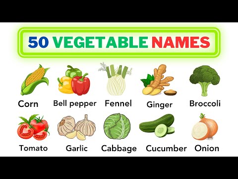 Vegetables Vocabulary | 50 Vegetable Names in English With Pictures | Name of Vegetables in English