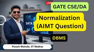GATE DA DBMS | Normalization Question | GATE Data Science DBMS and Datawarehouse | AIMT #gateda