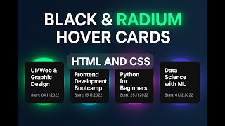 Black & Radium Hover Cards  HTML & CSS Animated Card Design  Responsive UI Project