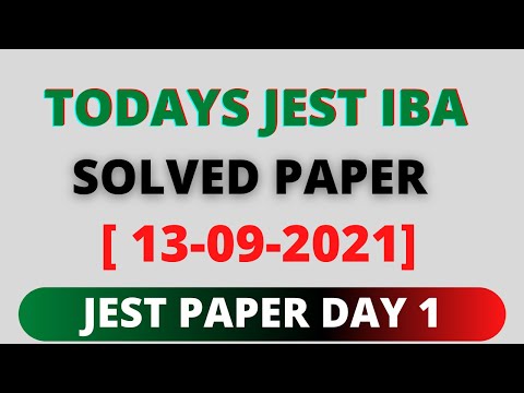 JEST IBA | Jest Today Solved paper | 13 September JEST paper key
