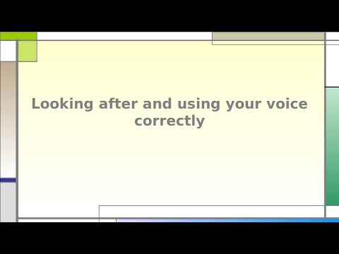 Looking after and Using your Voice Correctly