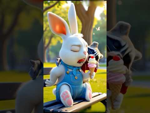 🥰Ice Cream Heist 😂🤣 Bunny vs Raccoon💕#dubidubidu #cuteanimal #funny #dudidudidumdum #dudidudidam