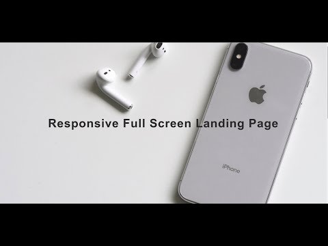 Responsive Full Screen Landing Page in HTML AND CSS.