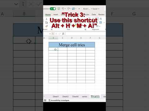 How to merge multiple cell in excel | Merge cell shortcut #excel #shorts