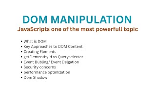 Javascript DOM: Interview Question Creating, Manipulating elements explained with examples #dom 