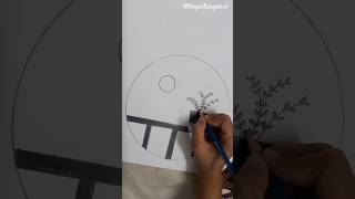 Night Balcony Vibes 🪴| Pencil Circle Drawing Tutorial✨ #drawing #art #shorts #pencildrawing #easy