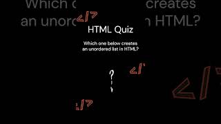 HTML Quiz | What to use to create an unordered list? #htmltips #coding