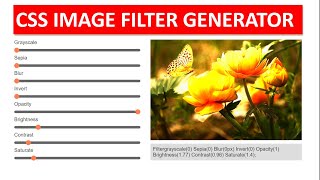 CSS Image Filter Generator [ HTML CSS JQEUERY ]