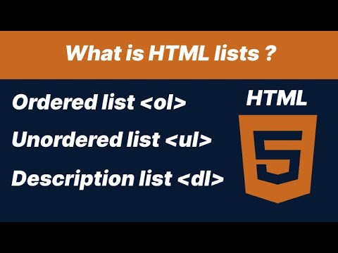 3 - HTML Lists