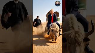 Trump riding a yak in Iran | funny parody #trump #khamenei