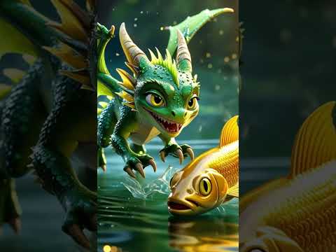 Adorable   GOLD fish  Plays with Cute Baby Dragon | Heartwarming Cartoon for Kids   animated video