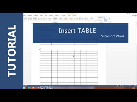 How to inset table in Microsoft Word