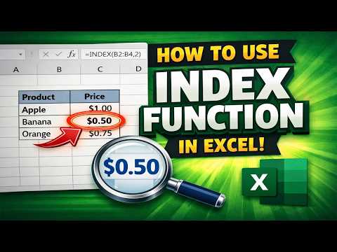 How to use the INDEX function in Excel