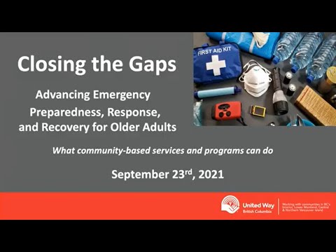 Closing the Gaps– Advancing Emergency Preparedness, Response and Recovery for Older Adults