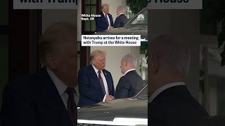 Netanyahu arrives for a meeting with Trump at the White House