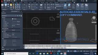 AUTOCAD ESSENTIALS-LESSON 83- AUTOCAD 2D TO 3D MAJIC - LOFT TOOL