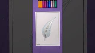 Let’s Paint a Feather using a Bright Marker! 🪶🤩 #visualart #art #artsupplies