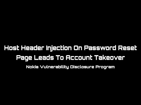 Host Header Injection on password reset page can leads to account takeover | apportal.nokia.com
