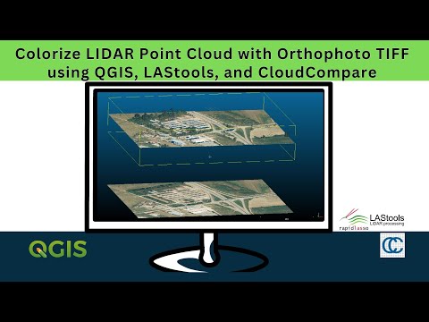 Colorize LIDAR Point Cloud to RGB | Colorizing LIDAR data with TIFF | QGIS + LasTools + CloudCompare