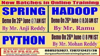 New Batches in Online Training @ DURGASOFT