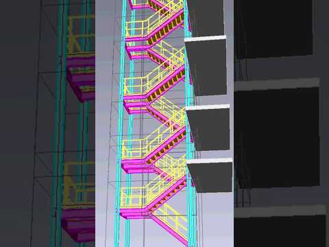 Emergency Stair in (ADVANCE STEEL) #shorts #short #trending #viralvideo #steelstair #stairs  #steel