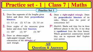 Practice set 1 class 7th maths | Chapter 1 Geometrical Constructions| std 7 maths| Maharashtra board