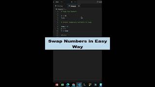 Python program to swap two numbers #shorts #coding #programming