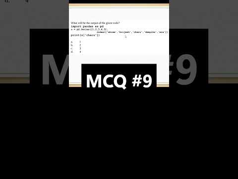 Informatics Practices MCQs |Important Python Pandas MCQs| CBSE Class 12|| #class12 #shortsyoutube