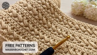 VERY EASY Crochet Pattern for Beginners! ⚡️ 💛 Crochet Stitch for Baby Blanket, Bag & Scarf