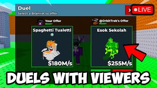 🔴LIVE DUELS WITH VIEWERS STEAL A BRAINROT! ima lock in (Roblox)