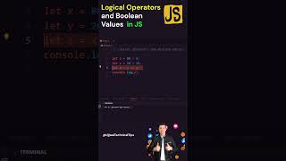 Logical Operators and Boolean Values in JS #youtubeshorts #shorts #viralvideo #shortvideo  #tech