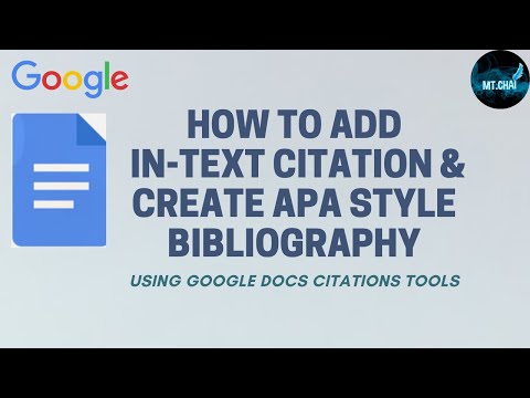 HOW TO ADD IN-TEXT CITATION & CREATE APA STYLE BIBLIOGRAPHY USING GOOGLE DOCS CITATIONS TOOL