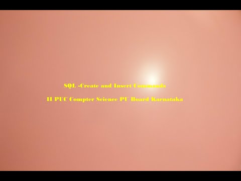 SQL Create and Insert commands for IIPUC Karnataka PU Board
