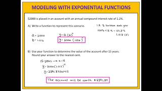 Exponential Functions:  Modeling