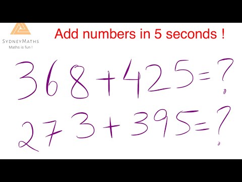 Mental Maths: Adding numbers in 5 seconds! Great maths trick!