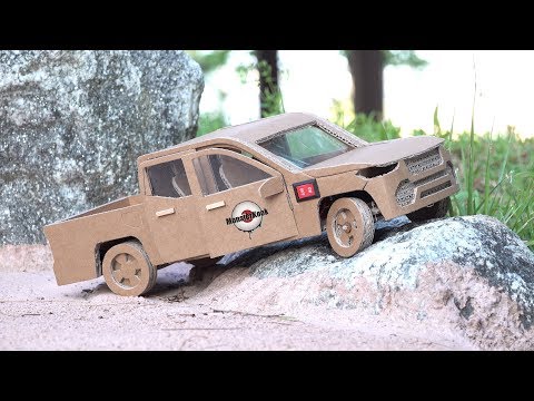 How To Make RC Car(pickup truck) - Easy Make Cardboard Car DIY