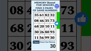 Memory Boost for Seniors: Match All Number Pairs #braintraining