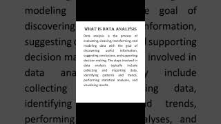 What is data analysis #data #dataanalysis