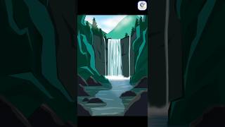 Waterfall Vector art in Adobe Illustrator | Vector Illustration #shorts #illustrator #waterfall